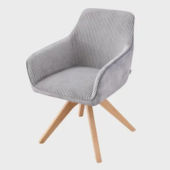 Scaun Pesa, Homla, 60x56x82 cm, poliester/lemn/poliuretan, gri imagine