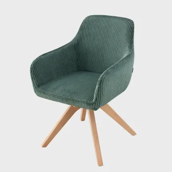 Scaun Pesa, Homla, 60x56x82 cm, poliester/lemn/poliuretan, verde imagine