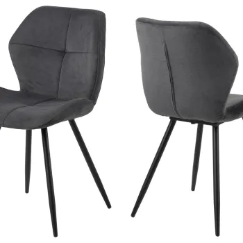 Scaun Petri, Actona, 48x55x82.5 cm, poliester/otel, antracit imagine