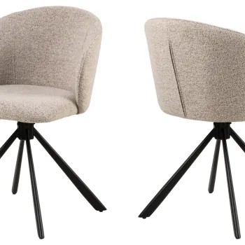 Scaun Pippa, Actona, 46x58x80 cm, rotativ, tesatura Boucle/otel, bej imagine