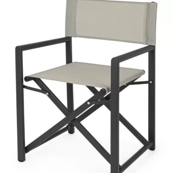 Scaun pliabil pentru gradina, Taylor, Bizzotto, 48x56x86 cm, aluminiu, gri inchis imagine