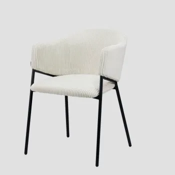 Scaun Prazer, Homla, 60.5x55x78 cm, metal/catifea din poliester, bej imagine