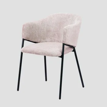 Scaun Prazer, Homla, 60.5x55x78 cm, metal/catifea din poliester, roz imagine