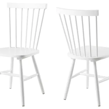 Scaun Riano, Actona, 50.5x49.5x86 cm, lemn de frasin, alb imagine