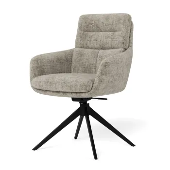 Scaun Roger, Actona, 62x67x90 cm, rotativ, tesatura Chenille/otel, gri imagine