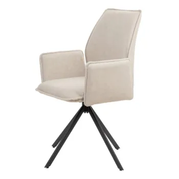 Scaun rotativ Lugro, Homla, 60x56x82 cm, metal/poliester, bej imagine