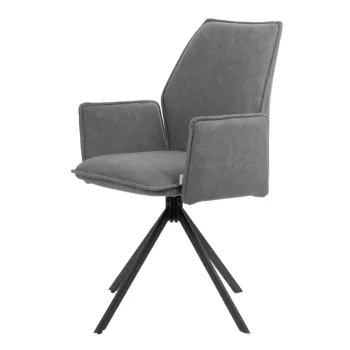 Scaun rotativ Lugro, Homla, 60x56x82 cm, metal/poliester, gri imagine