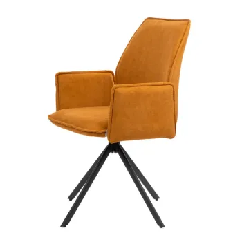 Scaun rotativ Lugro, Homla, 60x56x82 cm, metal/poliester, mustar imagine