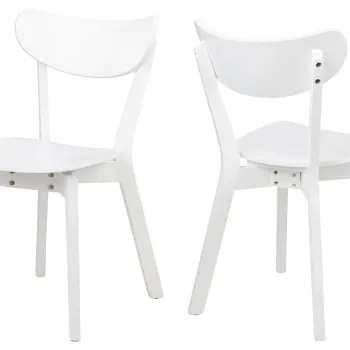 Scaun Roxby, Actona, 45x55x79.5 cm, lemn de cauciuc, alb imagine