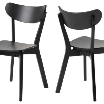 Scaun Roxby, Actona, 45x55x79.5 cm, lemn de cauciuc, negru mat imagine