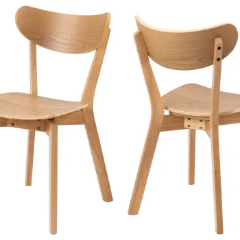 Scaun Roxby, Actona, 45x55x79.5 cm, lemn de cauciuc, stejar imagine