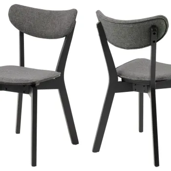 Scaun Roxby, Actona, 45x55x79.5 cm, poliester/lemn de cauciuc, gri imagine