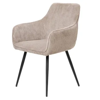 Scaun Satori Faso, Homla, 59x57x84 cm, MDF/metal/catifea din poliester, bej imagine