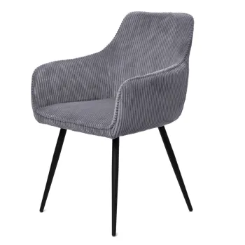 Scaun Satori Faso, Homla, 59x57x84 cm, MDF/metal/catifea din poliester, gri imagine