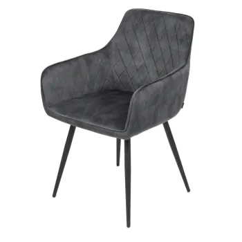 Scaun Satori, Homla, 58x62x79 cm, poliester/metal/MDF, gri inchis imagine