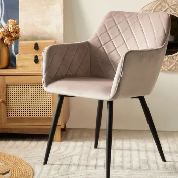 Scaun Shelton, Homla, 56x60x84 cm, poliester, bej imagine