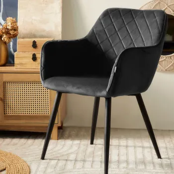 Scaun Shelton, Homla, 56x60x84 cm, poliester, gri imagine