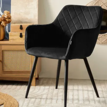 Scaun Shelton, Homla, 56x60x84 cm, poliester, negru imagine