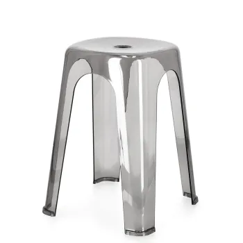Scaun Sonny, Bizzotto, 34.5x34.5x46.5 cm, polietilena, gri/transparent imagine