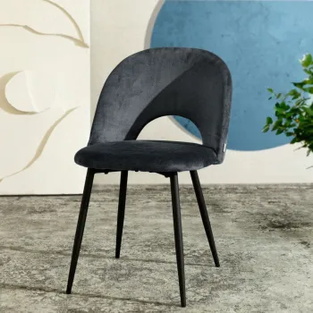 Scaun Tercio, Homla, 55x47x77 cm, metal/catifea din poliester, gri imagine