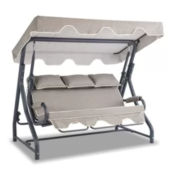 Scaun triplu balansoar de gradina, Clara, Salvia , 200x165x110 cm, Antracit / Gri imagine