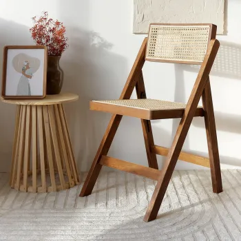 Scaun Verdura, Homla, 46x52x80 cm, lemn/ratan, natur imagine