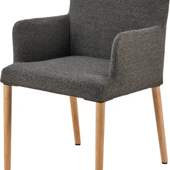 Scaun Zoe, Actona, 56x60x83 cm, tesatura Boucle/lemn de cauciuc, antracit imagine