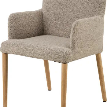 Scaun Zoe, Actona, 56x60x83 cm, tesatura Boucle/lemn de cauciuc, bej imagine