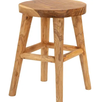 Scaunel Bulat, Mauro Ferretti, 40x40x55 cm, tec reciclat, lucrat manual, model unicat, maro imagine