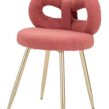 Scaunel Ilary Mini, Mauro Ferretti, 40x40x67 cm, MDF/fier/poliester, roz/auriu imagine