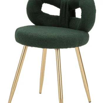 Scaunel Ilary Mini, Mauro Ferretti, 40x40x67 cm, MDF/fier/poliester, verde/auriu imagine