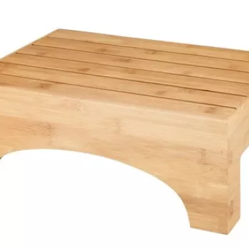 Scaunel pentru baie, Wenko, Bambusa, 40 x 30 x 15 cm, bambus, natur imagine