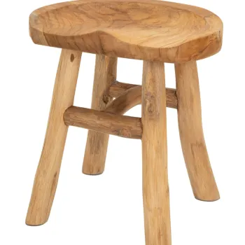 Scaunel Sel, Mauro Ferretti, 40x32x42 cm, tec reciclat, lucrat manual, model unicat, maro imagine