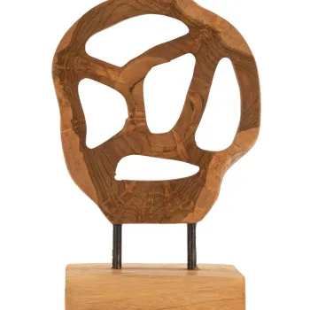 Sculptura decorativa Lubang, Mauro Ferretti, 18x10x27 cm, tec reciclat, lucrat manual, model unicat, maro imagine