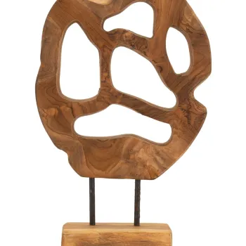Sculptura decorativa Lubang, Mauro Ferretti, 25x10x38 cm, tec reciclat, lucrat manual, model unicat, maro imagine