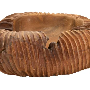 Sculptura decorativa / vas decorativ Garit, Mauro Ferretti, 37x40x16 cm, tec reciclat, lucrat manual, model unicat, maro imagine
