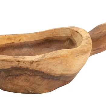 Sculptura decorativa / vas decorativ Spoon, Mauro Ferretti, 36x16x8 cm, tec reciclat, lucrat manual, model unicat, maro imagine