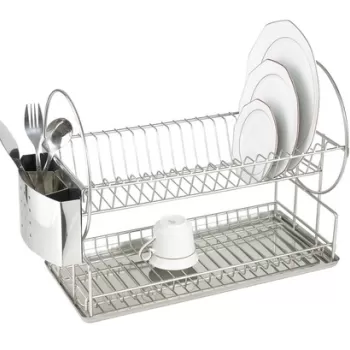 Scurgator de vase cu suport pentru tacamuri, Wenko Exclusive Duo, inox imagine