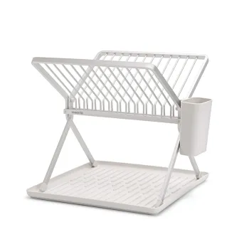 Scurgator de vase cu suport tacamuri, pliabil, Brabantia, SinkSide, 37x33x31.5 cm, aluminiu, gri deschis imagine