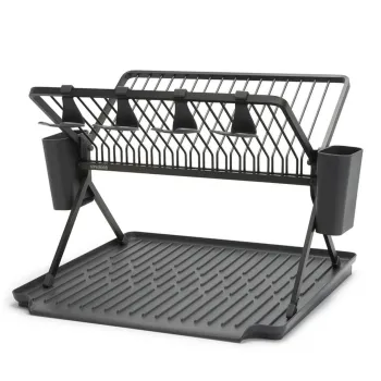 Scurgator de vase cu suport tacamuri, pliabil, Brabantia, SinkSide, 51x42x33 cm, aluminiu, gri inchis imagine