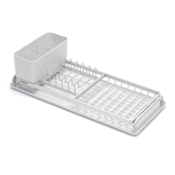 Scurgator vase cu suport tacamuri, Brabantia, SinkSide, 20x46.3x12.5 cm, aluminiu, gri deschis imagine