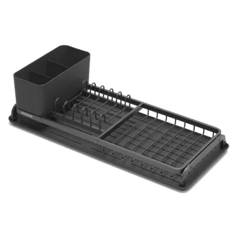 Scurgator vase cu suport tacamuri, Brabantia, SinkSide, 20x46.3x12.5 cm, aluminiu, gri inchis imagine