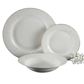 Serviciu de masa 18 piese, Aurelia, Ambition, portelan, alb/auriu imagine