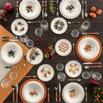 Serviciu de masa 18 piese, Brandani, Le Primizie Fresh Fruit, portelan New Bone China imagine