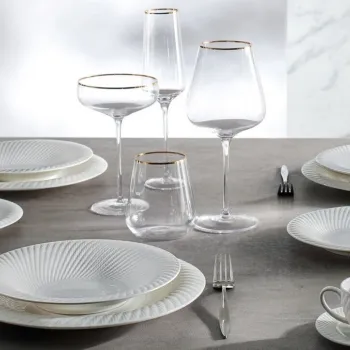 Serviciu de masa 18 piese, Brandani, Optical, portelan New Bone China imagine