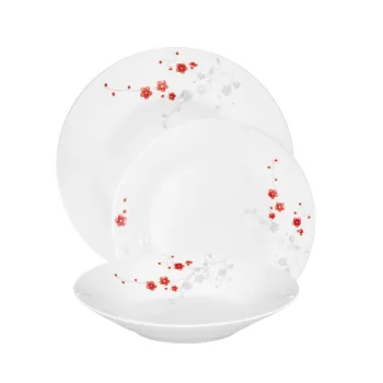 Serviciu de masa 18 piese Carla, Domotti, 23 cm/23 cm/ 18 cm, portelan, multicolor imagine