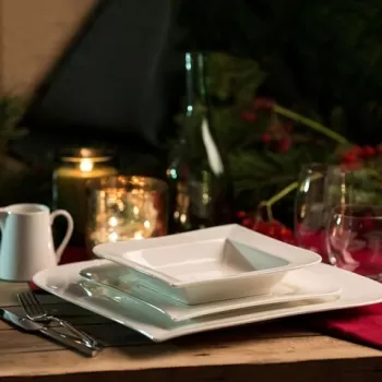 Serviciu de masa 18 piese Fala, Ambition, portelan, alb imagine