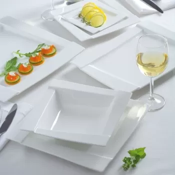 Serviciu de masa 18 piese Kubiko, Ambition, portelan, alb imagine