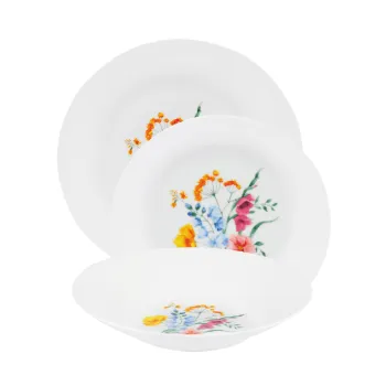 Serviciu de masa 18 piese Lilli, Domotti, 6 persoane, portelan, multicolor imagine