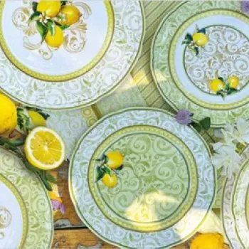 Serviciu de masa 18 piese Limoni, Brandani, portelan New Bone China imagine
